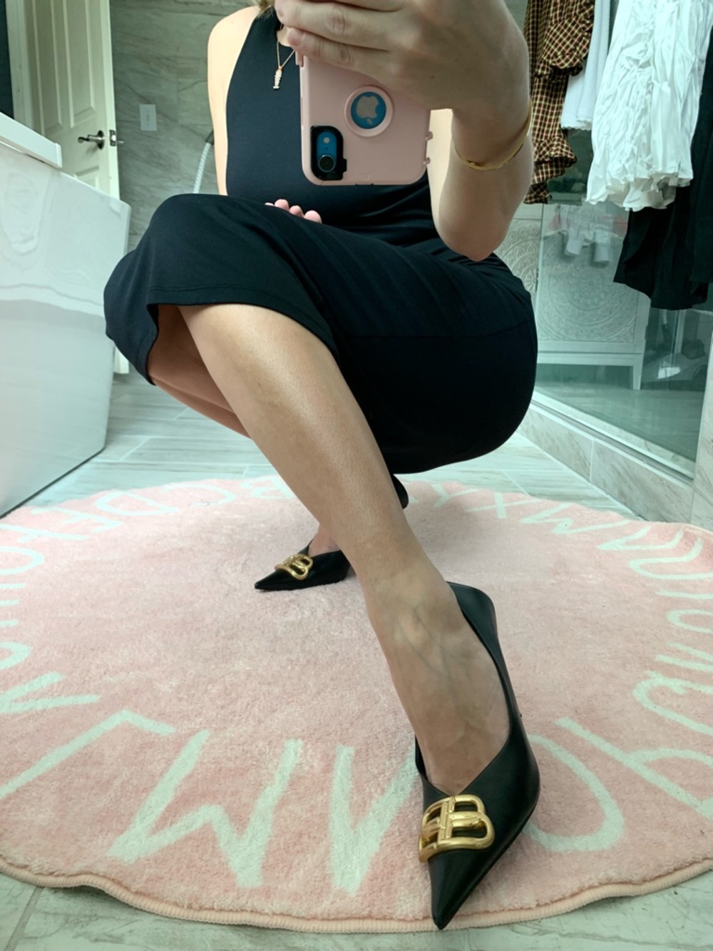 Authentic $1050 BALENCIAGA Black Square Knife BB leather pumps, Size 38. - Picture 6 of 15